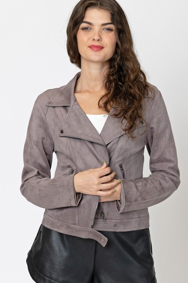 *NEW* Faux Suede Moto Jacket