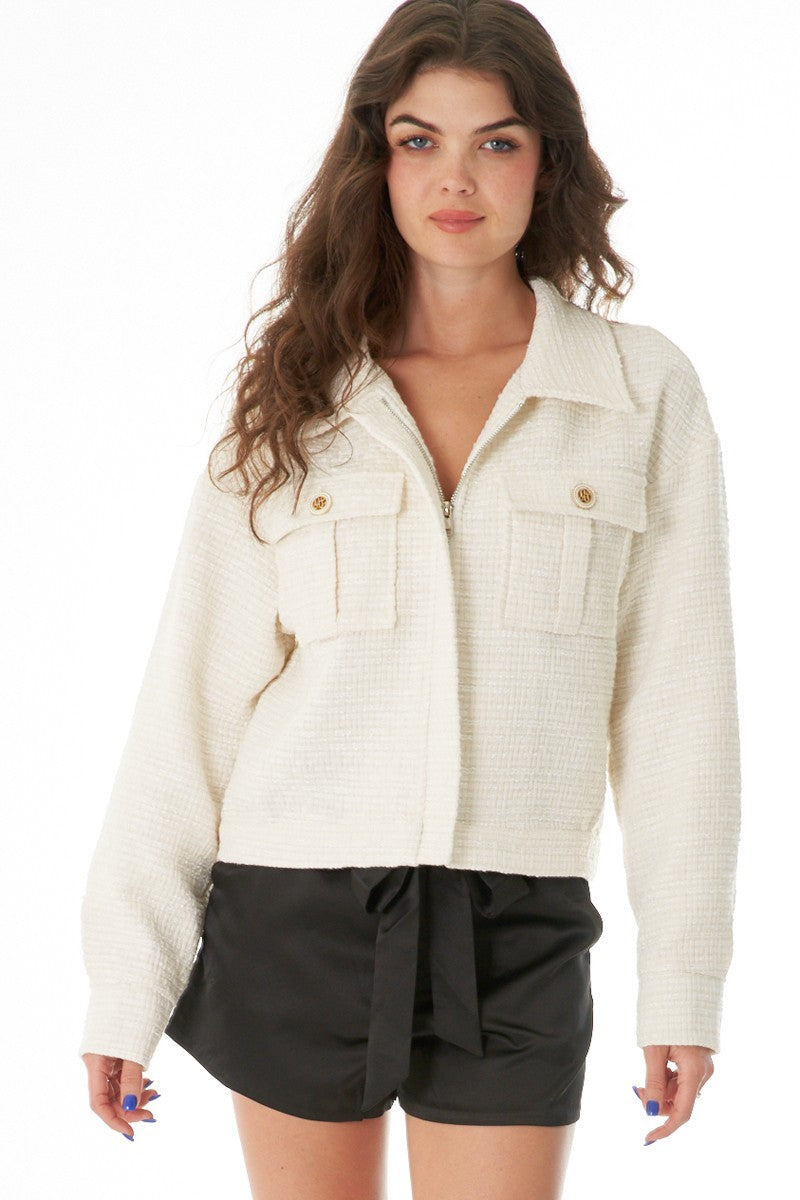 *NEW* Tweed Long Sleeve Cropped Jacket