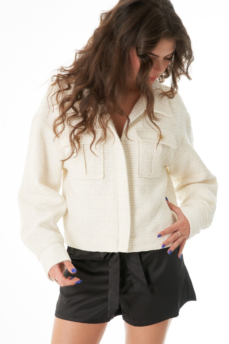 *NEW* Tweed Long Sleeve Cropped Jacket