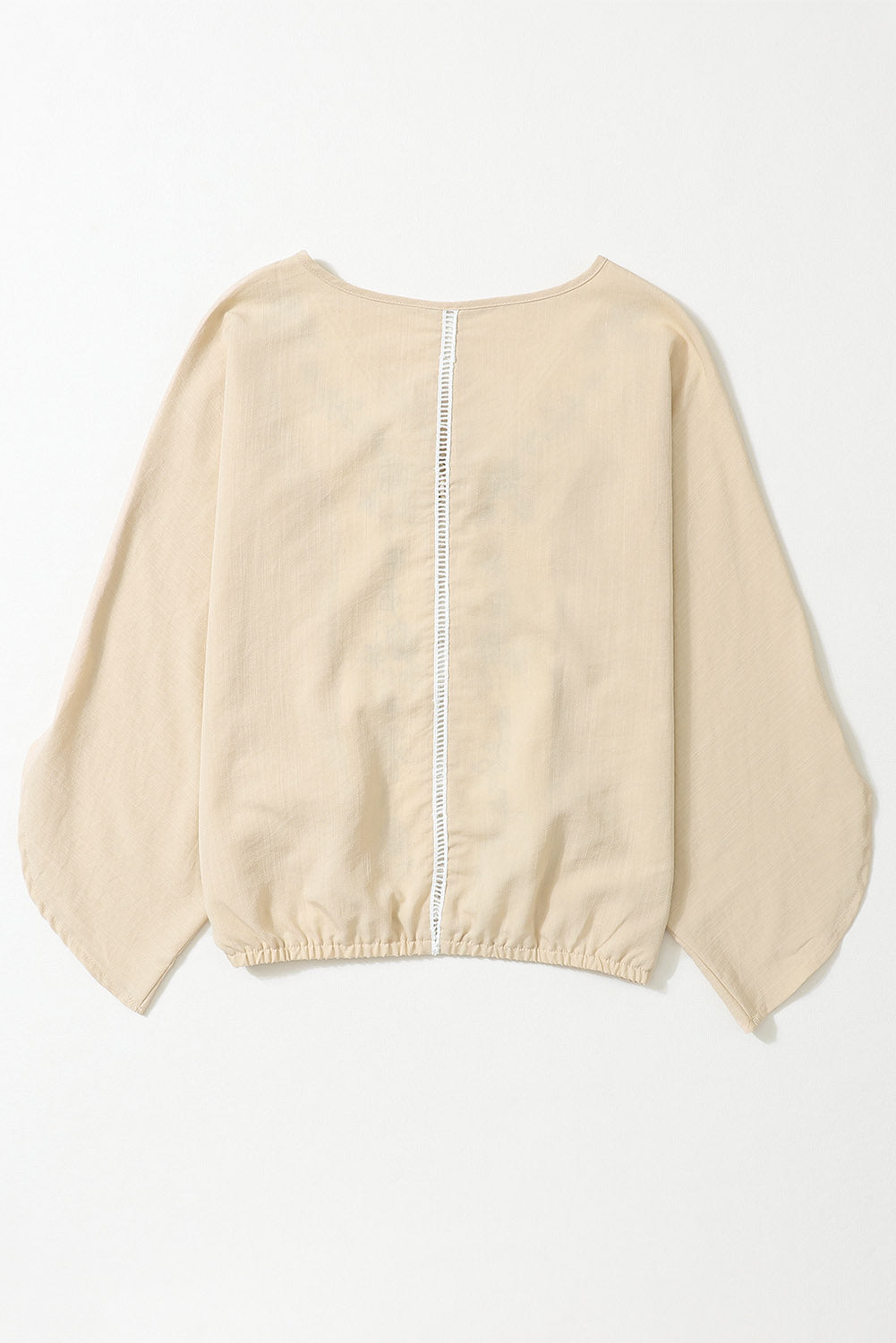 Lace Crochet Patchwork Slit Sleeve Blouse