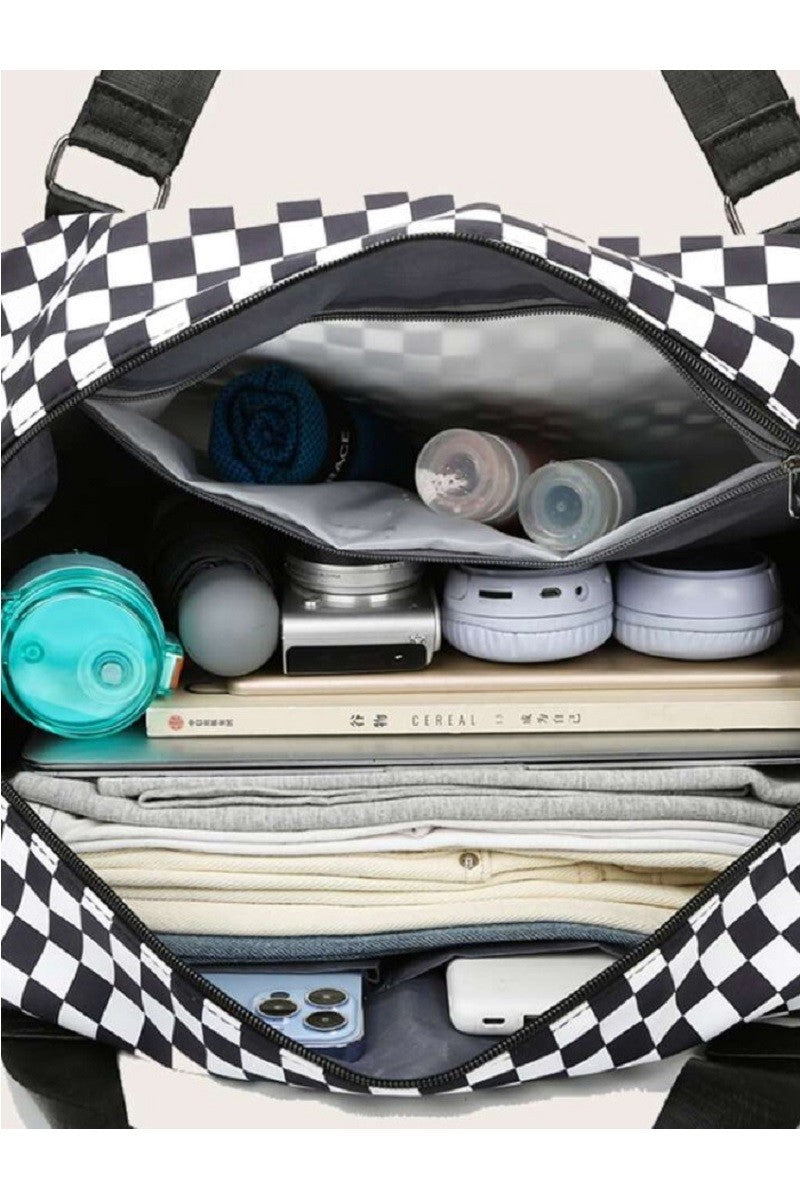 Checkered Travel Duffel Bag