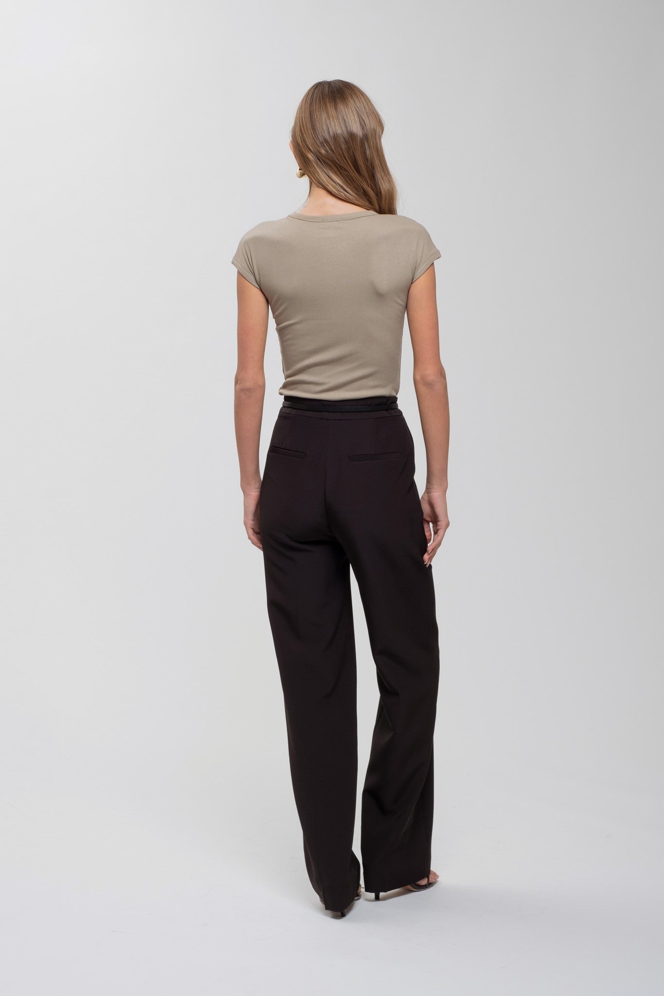 High Waist Straight Leg Dress Pant