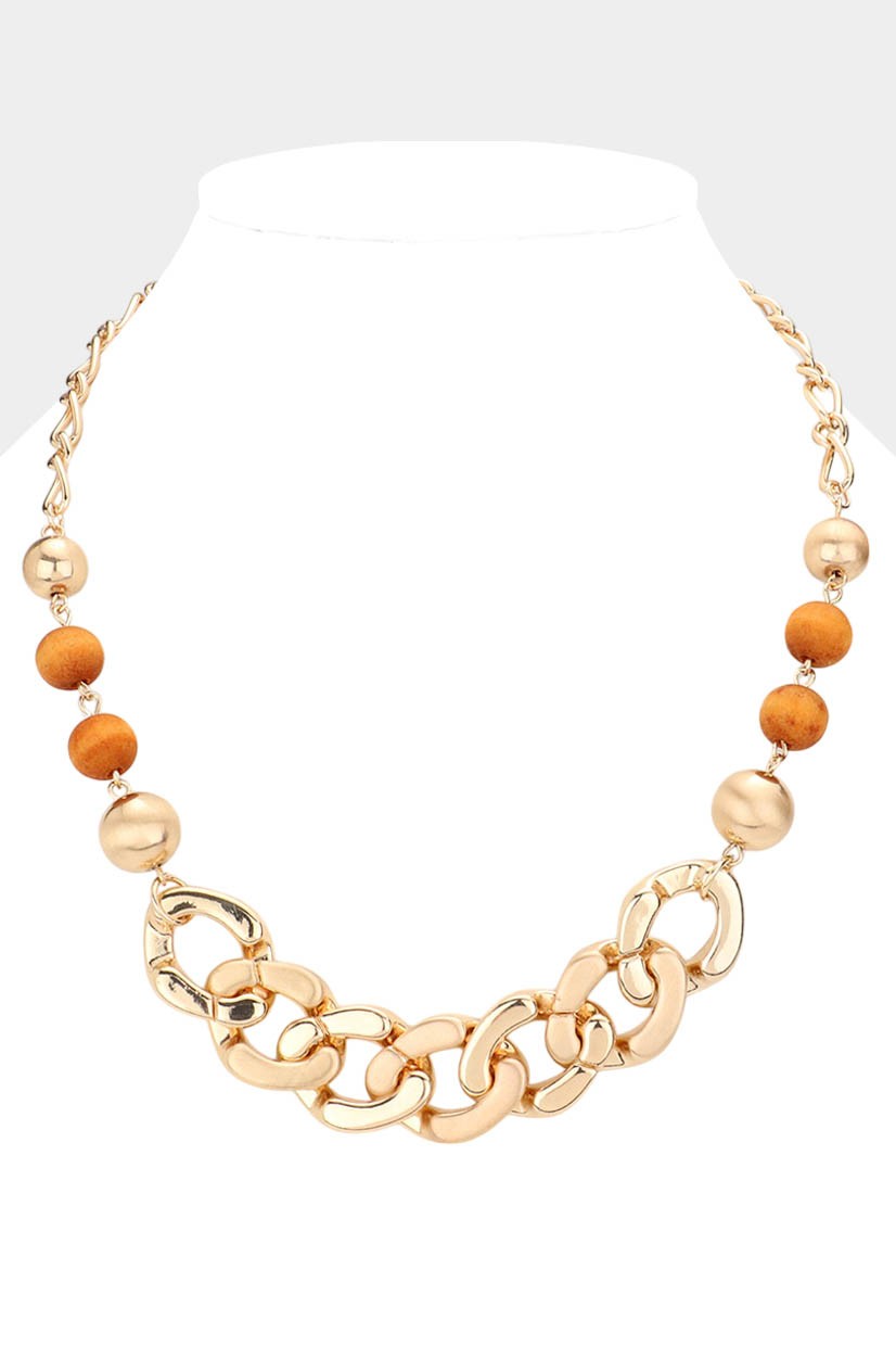 Wood Beads Chain Necklace