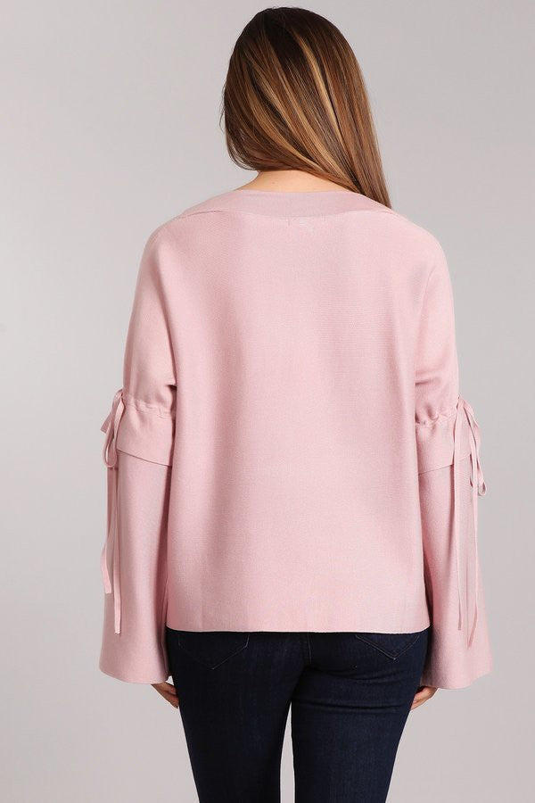 Bell Sleeve with Tie Knit Top