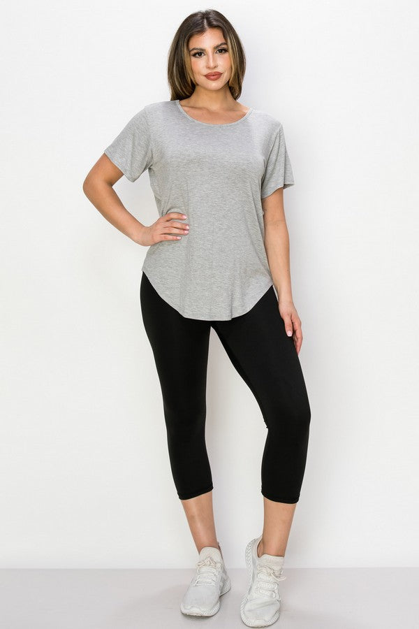 Short Sleeve Open Back Top