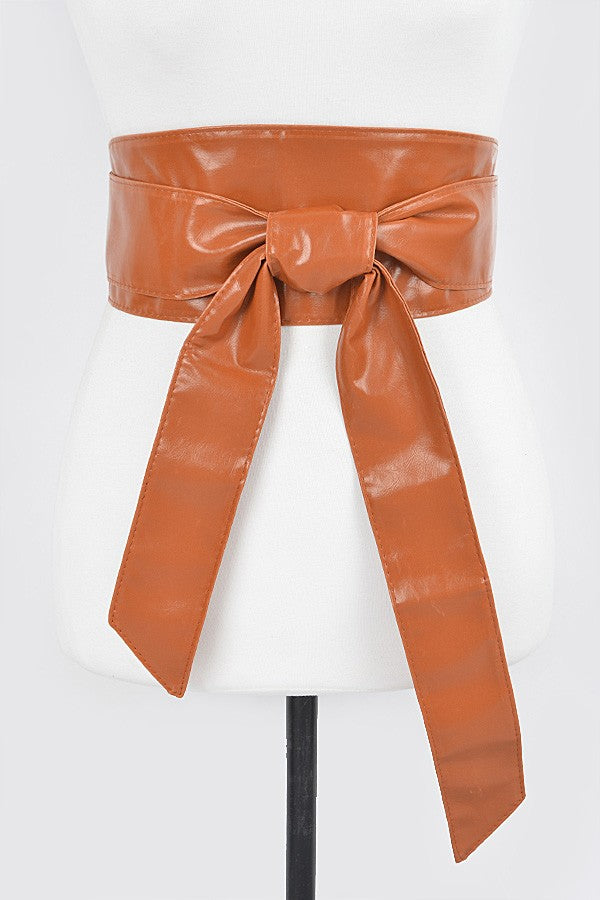 Faux Leather Tie Up Belt