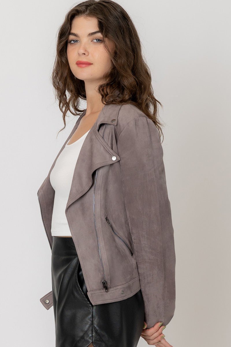 *NEW* Faux Suede Moto Jacket