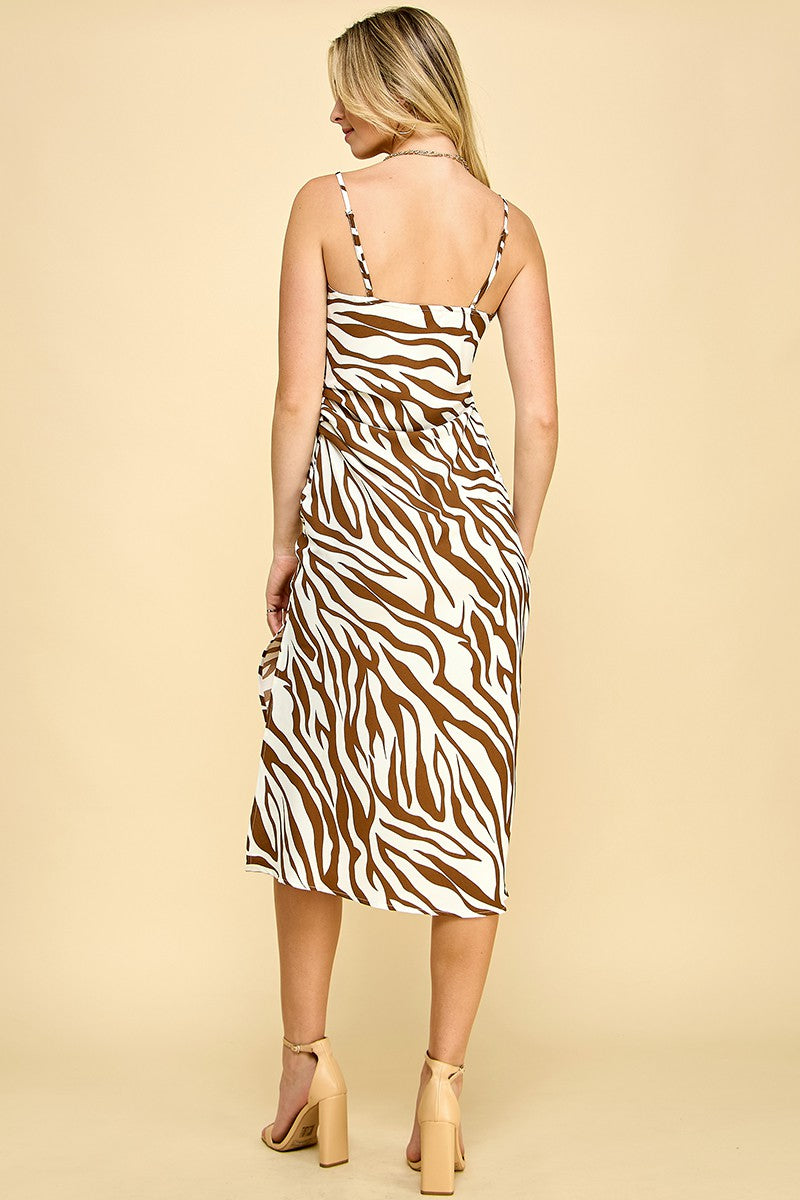 Zebra Print Ova Midi Dress