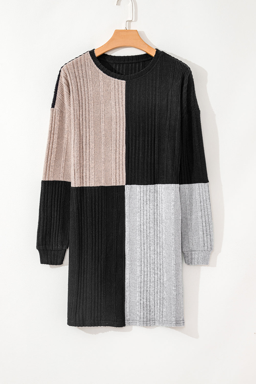Ribbed Colorblock Sweater Dress