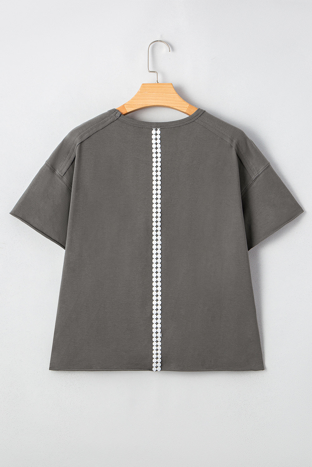 Lace Bow Raw Edge Casual Top