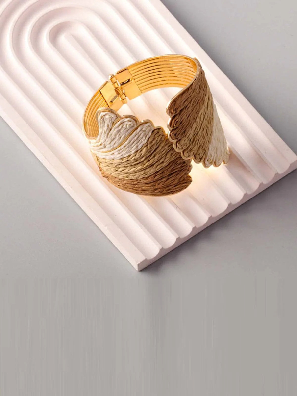 Gold Rattan Cuff Bracelet