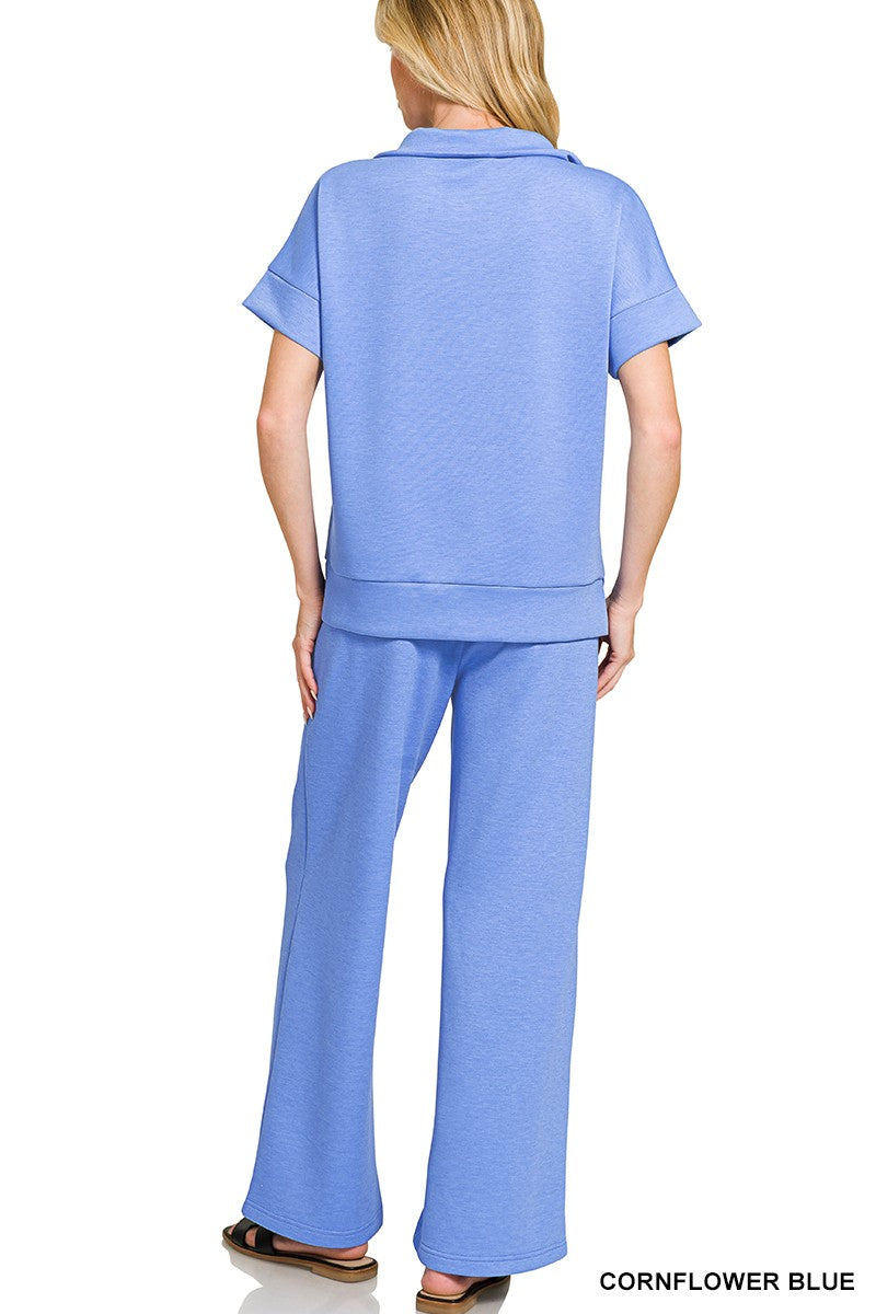 High Neck Half Zip Top and Pant Set