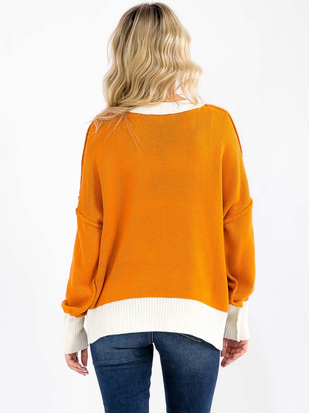 Long Sleeve Colorblock Floral Pullover Sweater