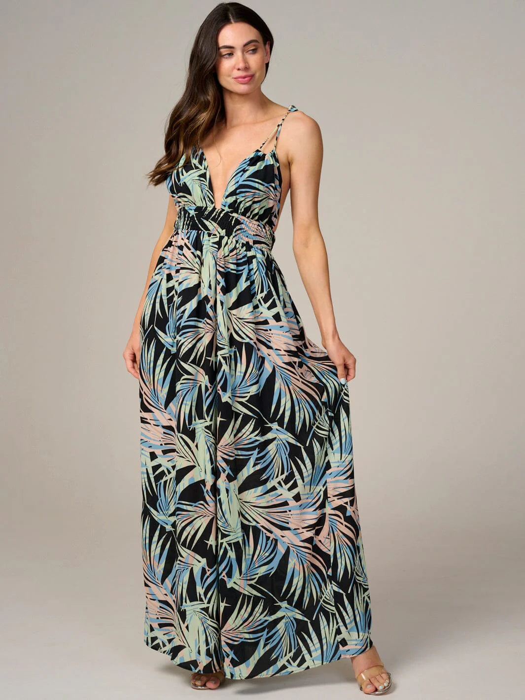 Sleeveless Open Back Maxi Dress