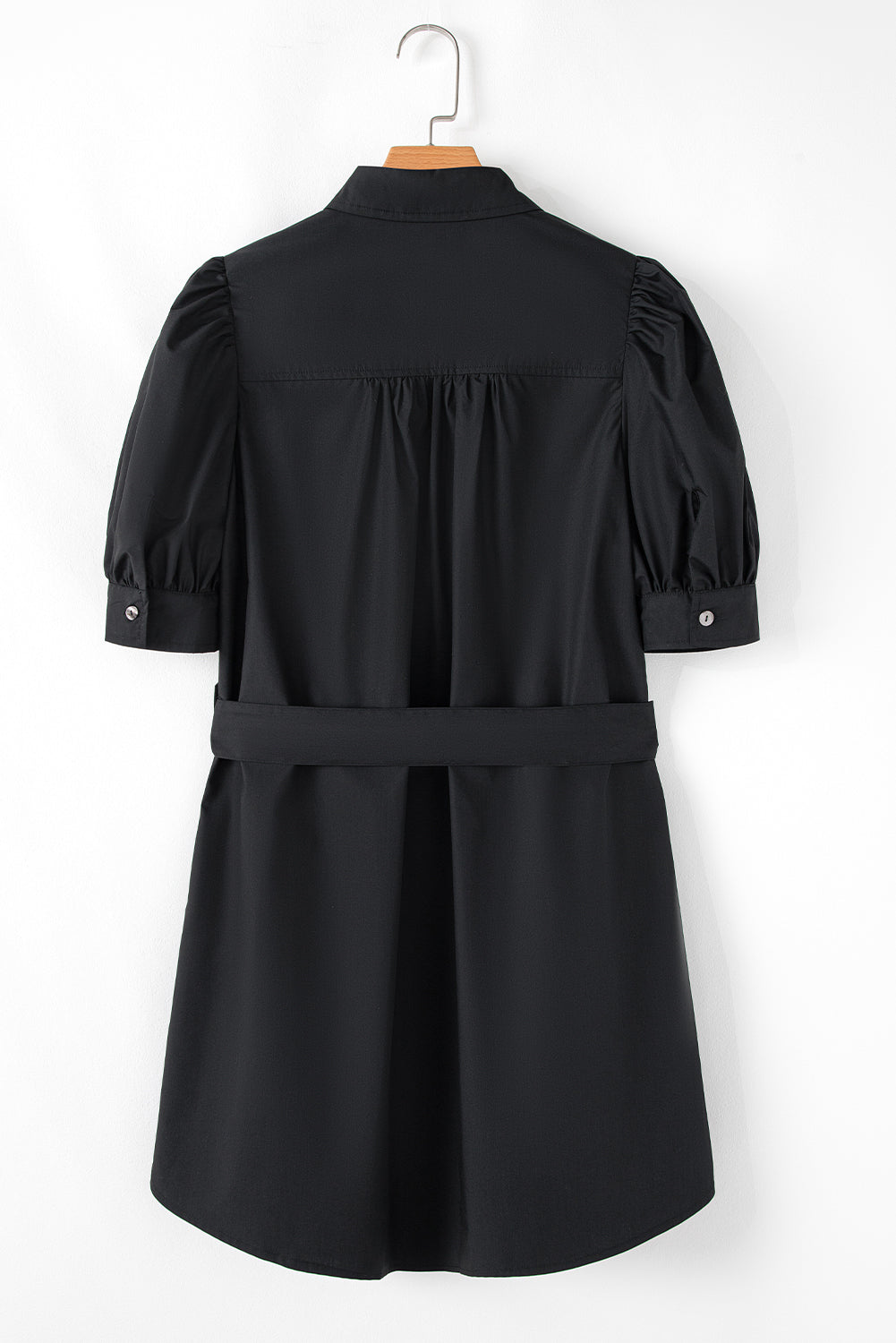 Button Up Tie Waist Mini Dress