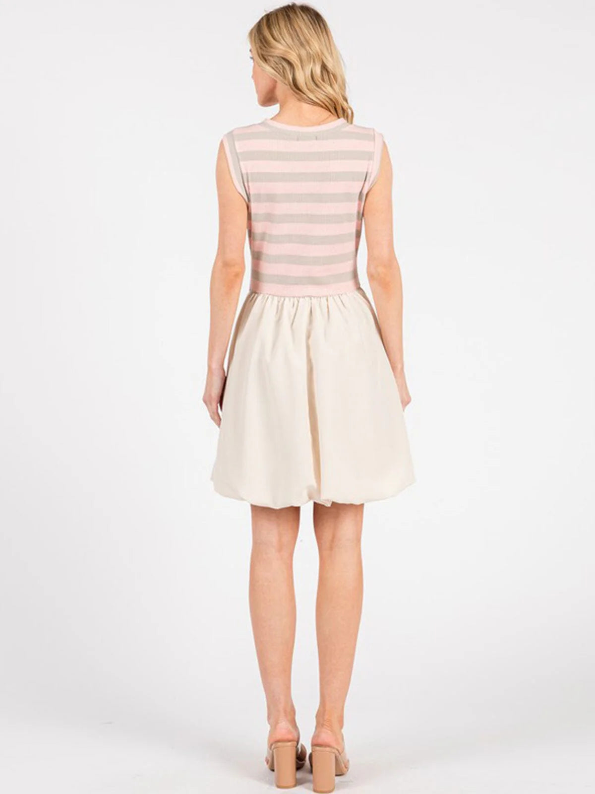 Sleeveless Colorblock Bubble Hem Dress