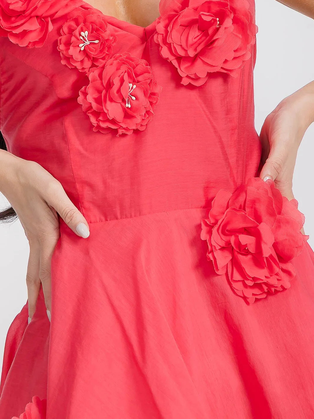 *New* Sleeveless V Neck Open Back Floral Mini Dress