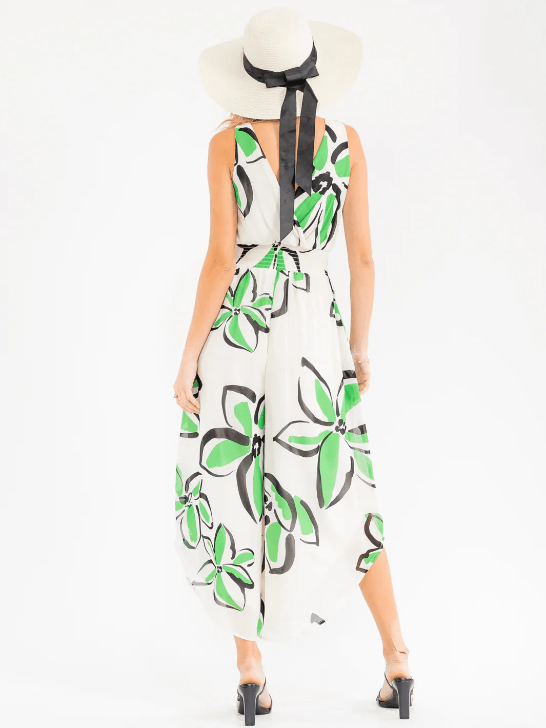 *New* Floral Sleeveless Surplice Jumpsuit