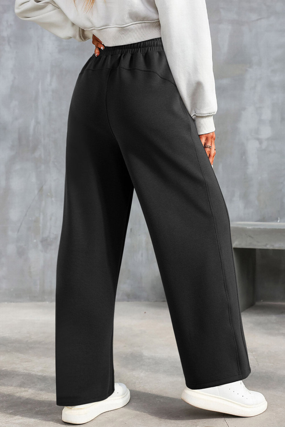 Scuba Drawstring Elastic Waist Pant