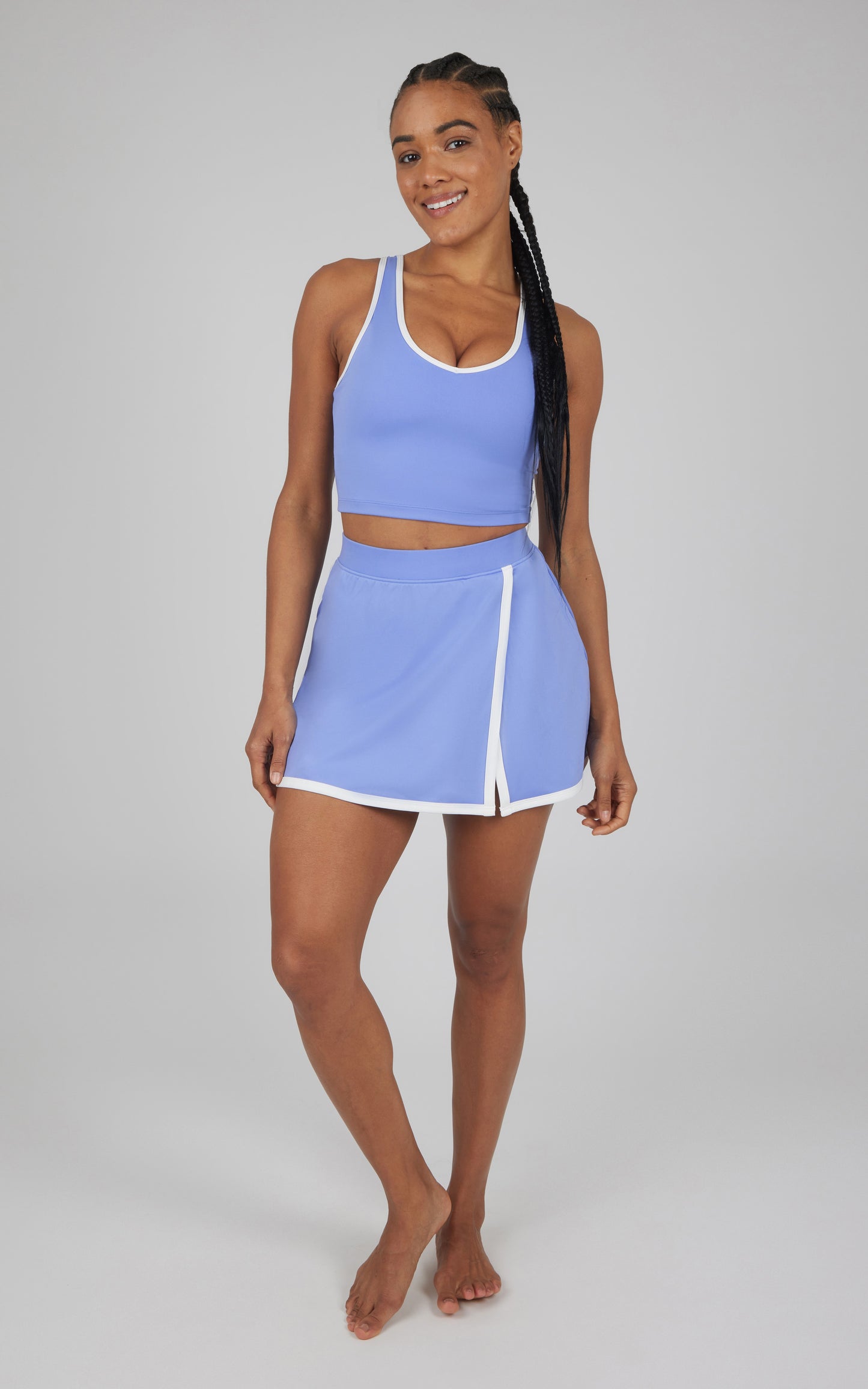 Crop Tank w/ Bra and Skort Set