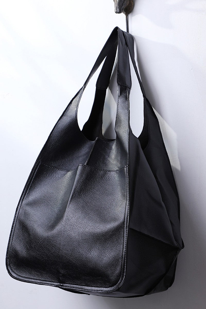 Oversized Large Capacity Soft Vegan Leather Bag