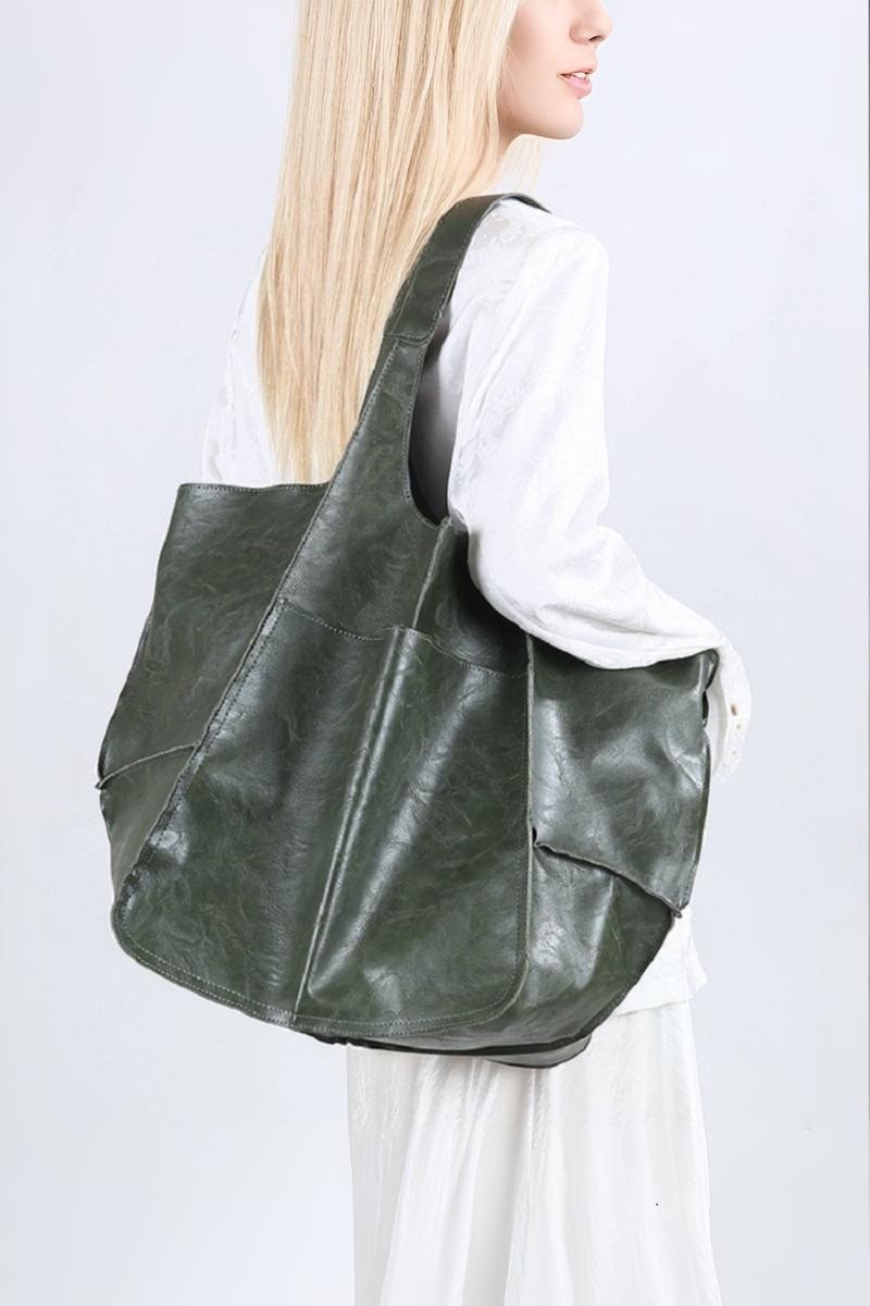 Oversized Large Capacity Soft Vegan Leather Bag