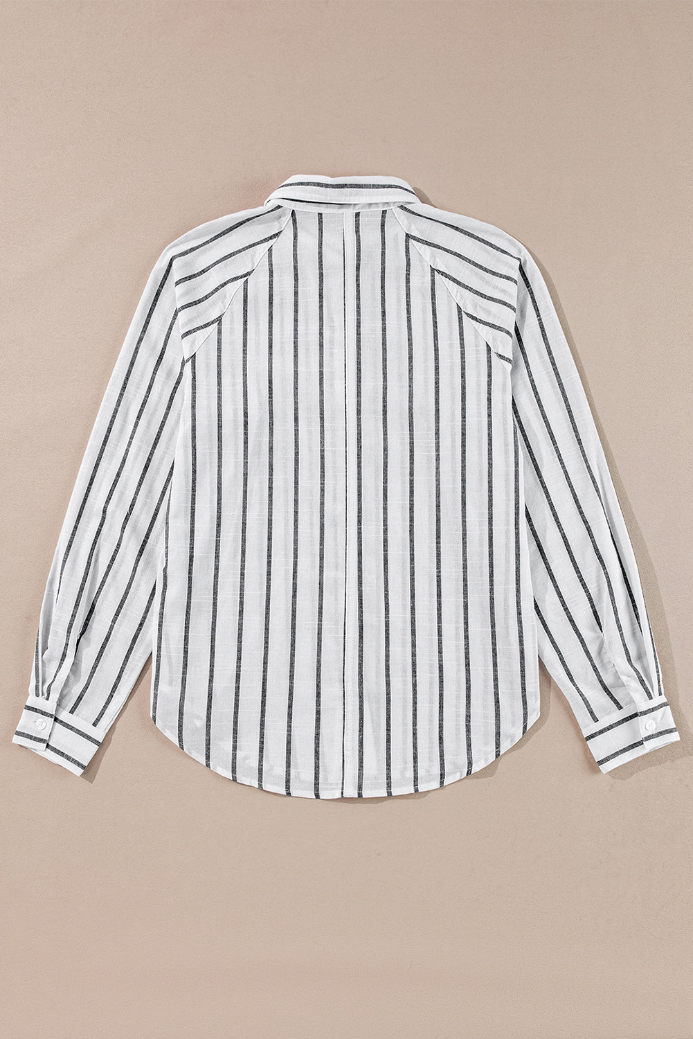 Stripe Chest Pocket Buttoned Oversized Top