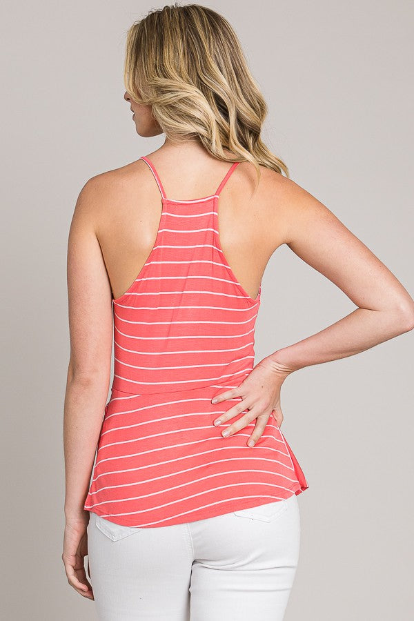 Twist Front Racer Back Knit Tank