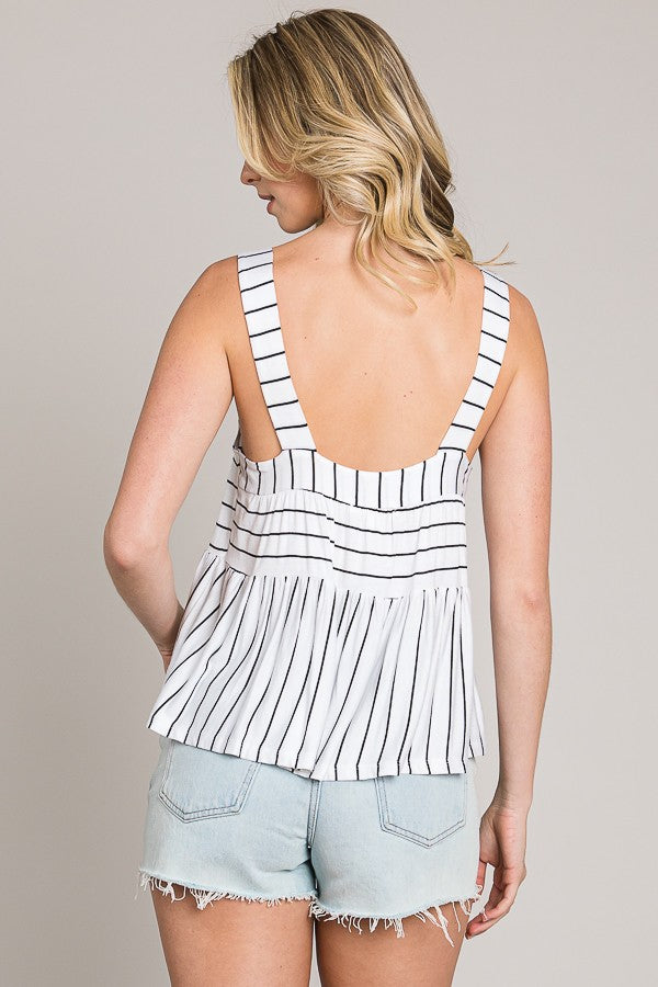 Wide Strap Baby Doll Knit Tank