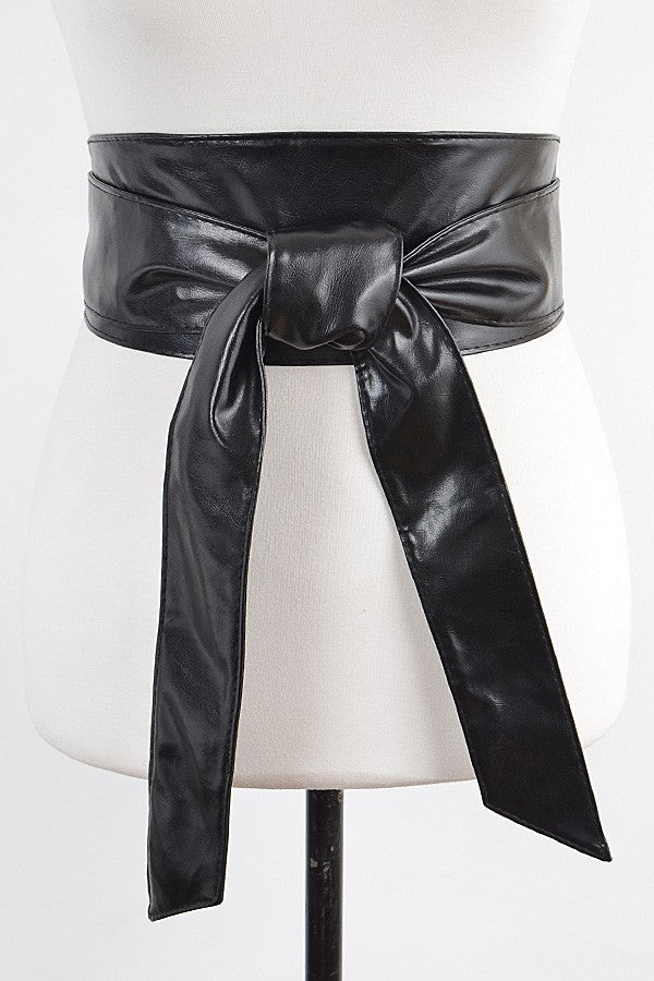 Faux Leather Tie Up Belt