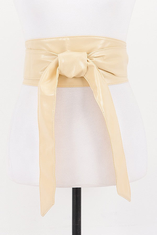 Faux Leather Tie Up Belt